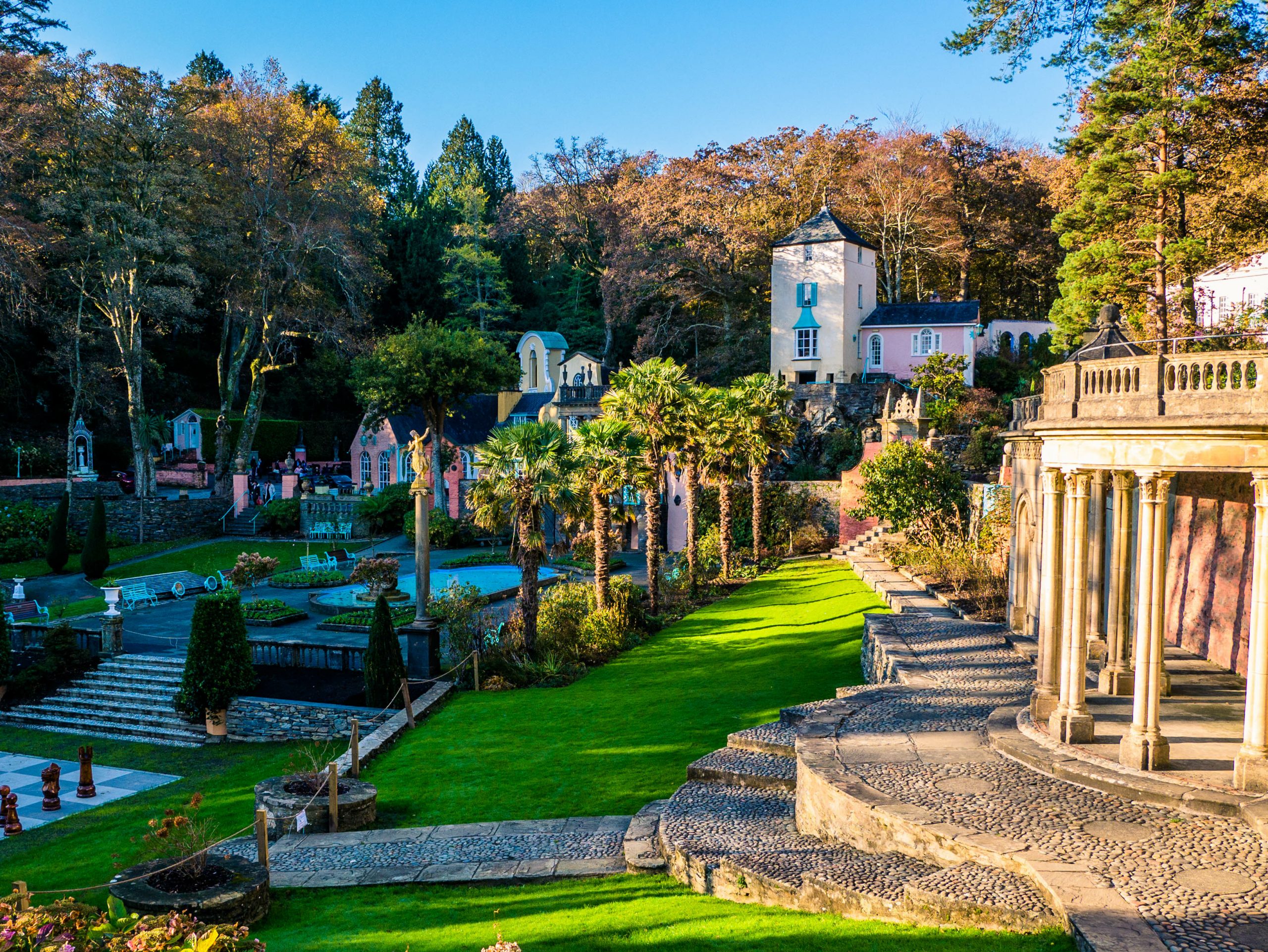 View across the Central Piazza at Portmeirion