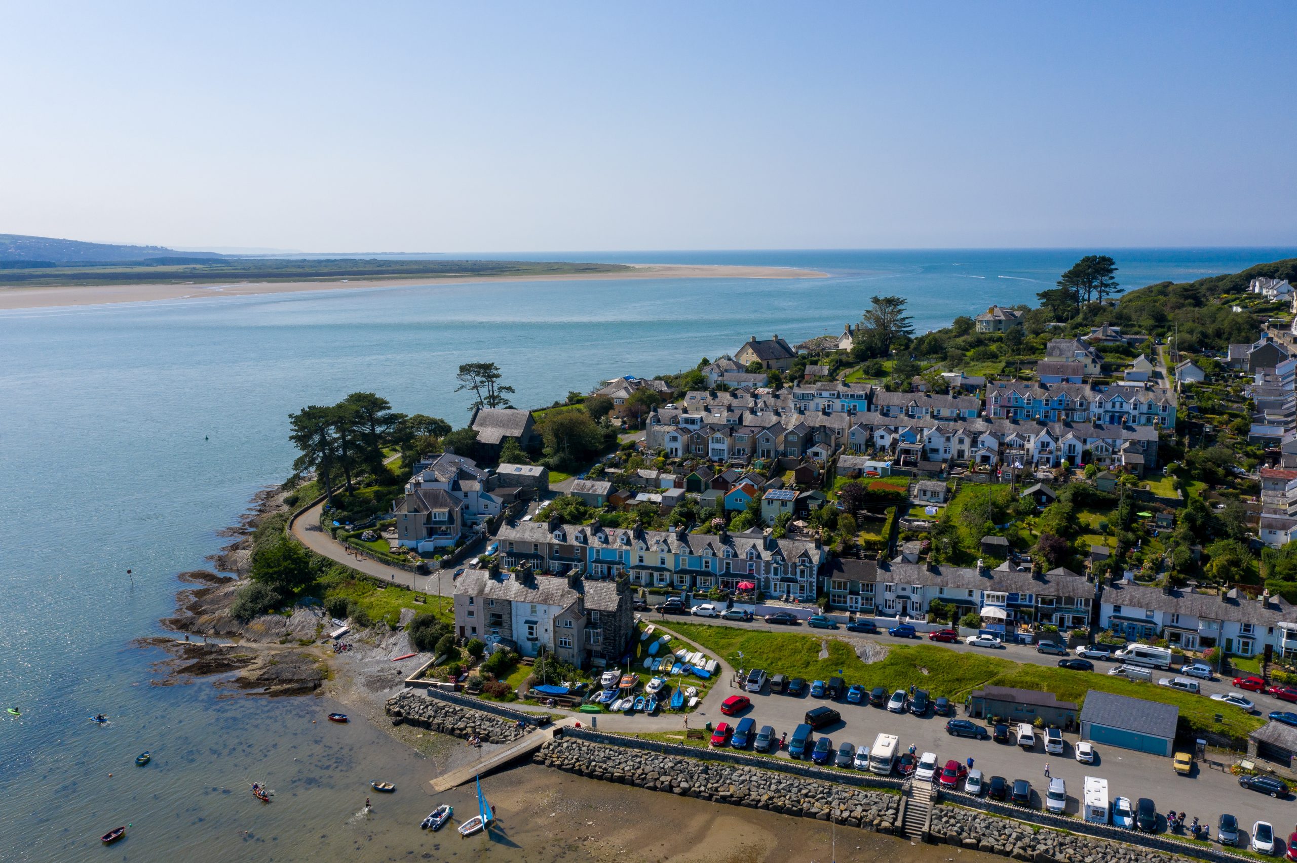 Porthmadog and surrounding beaches, marina with lots of yachts a