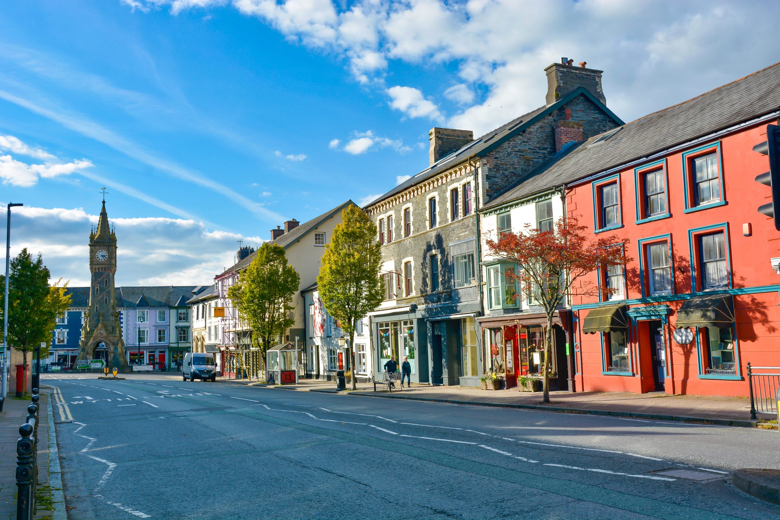 Machynlleth Main Street and Clock Tower